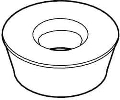 Kennametal - RDHX0702M0 LN Grade KC725M Carbide Milling Insert - TiN/TiCN/TiN Finish, 0.078" Thick, 7mm Inscribed Circle - Industrial Tool & Supply