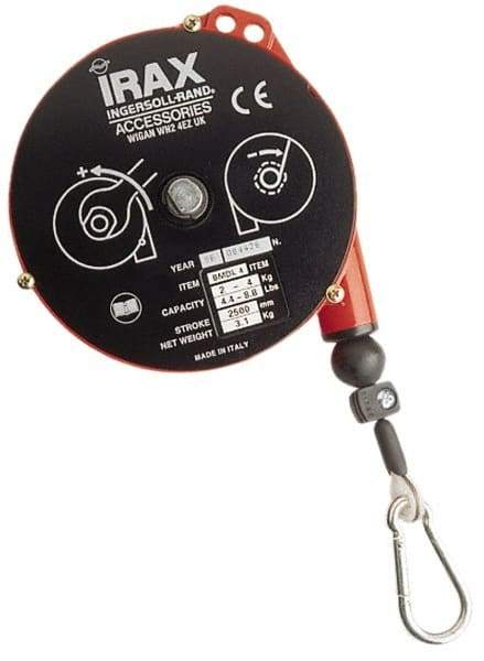 Ingersoll-Rand - 6.61 Lb Load Capacity, 5-1/4' Travel Distance, Tool Balancer - Stainless Steel Cable, Cast Aluminum Housing, Tension Adjustment - Industrial Tool & Supply