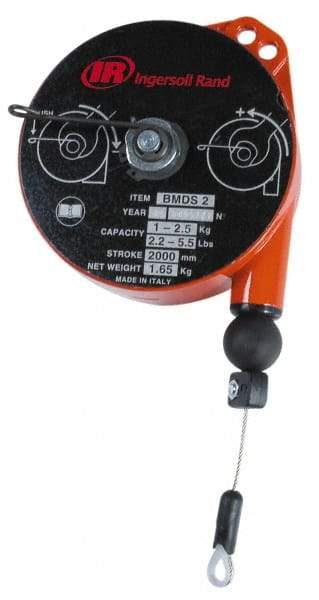 Ingersoll-Rand - 5.51 Lb Load Capacity, 6.56' Travel Distance, Tool Balancer - Stainless Steel Cable, Cast Aluminum Housing, Tension Adjustment, Locking Mechanism - Industrial Tool & Supply