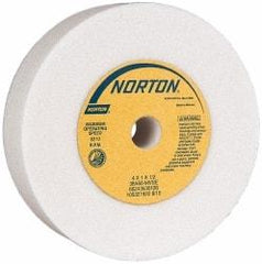 Norton - 60 Grit Aluminum Oxide Type 1 Internal Grinding Wheel - 4" Diam x 1/2" Hole x 1" Thick, 6,210 Max RPM, Medium Grade, M Hardness, Vitrified Bond, No Recess - Industrial Tool & Supply