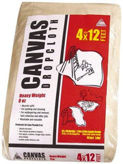 TRIMACO - Heavyweight 8 oz Canvas Drop Cloth - 12' x 4' - Industrial Tool & Supply