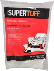 TRIMACO - Medium Weight Paper/Plastic Drop Cloth - 12' x 9' - Industrial Tool & Supply