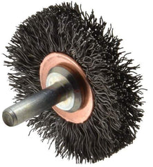 Anderson - 2" Brush Diam, Crimped, End Brush - 1/4" Diam Shank, 20,000 Max RPM - Industrial Tool & Supply
