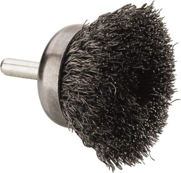 Anderson - 1-3/4" Brush Diam, Crimped, End Brush - 1/4" Diam Shank, 13,000 Max RPM - Industrial Tool & Supply