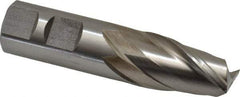Interstate - 7/8", 1-1/2" LOC, 7/8" Shank Diam, 3-3/4" OAL, 2 Flute, High Speed Steel Square End Mill - Single End, Uncoated, Spiral Flute, 30° Helix, Centercutting, Right Hand Cut, Right Hand Flute - Industrial Tool & Supply