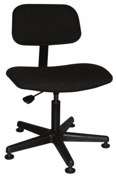 Bevco - Ergonomic Pneumatic Chair - Cloth Seat, Black - Industrial Tool & Supply