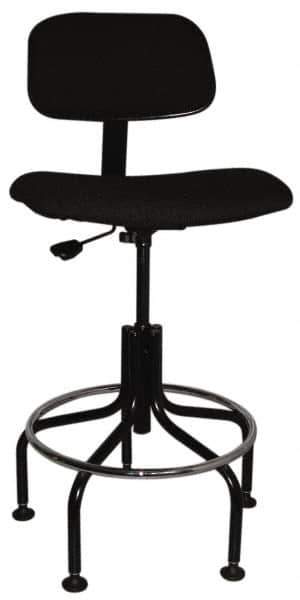 Bevco - Ergonomic Chair with Welded Footring - Cloth Seat, Black - Industrial Tool & Supply