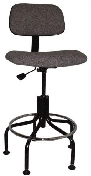 Bevco - Ergonomic Chair with Welded Footring - Cloth Seat, Gray - Industrial Tool & Supply