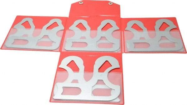 SPI - 8 Piece, 9/16 to 1 Inch Radius, Stainless Steel Radius Gage Set - Satin Chrome Coated - Industrial Tool & Supply