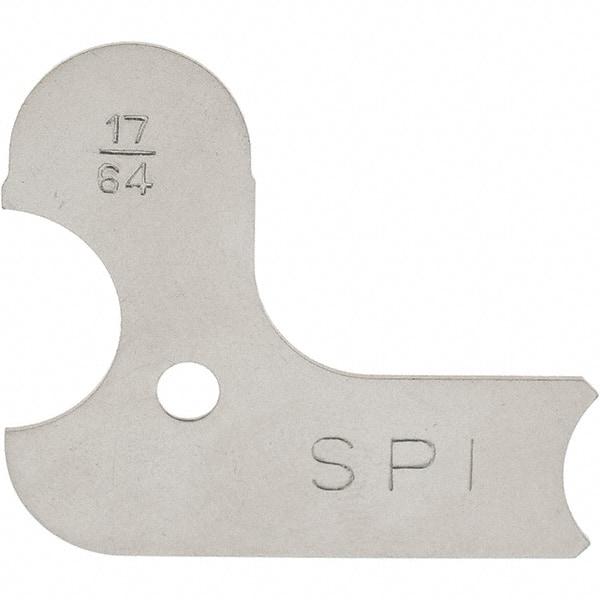 SPI - 17/64 Inch Radius Gage - Satin Chrome Finish, Steel - Industrial Tool & Supply