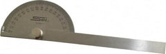 SPI - 6 Inch Long Blade, 180° Max Measurement, 1° Dial Graduation, Half Round Head Protractor - Accuracy Up to 5 Min, 0 to 90 to 0 Dial Range - Industrial Tool & Supply