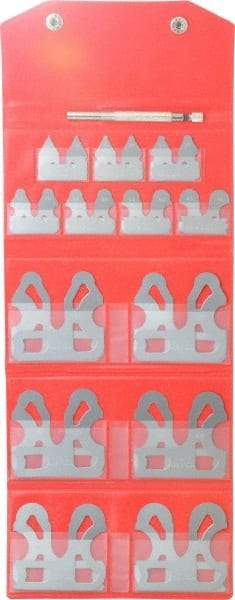 SPI - 26 Piece, 0.5 to 13 mm Radius, Stainless Steel Radius Gage Set - Satin Chrome Coated - Industrial Tool & Supply