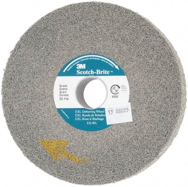 3M - 6" Diam, 1" Face Width, 1" Center Hole, Fine Grade, Silicon Carbide Deburring Wheel - Convolute, Hard Density 9 Grade, 6,000 RPM - Industrial Tool & Supply