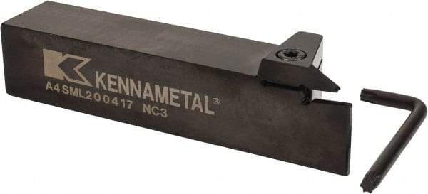 Kennametal - External Thread, 0.67" Max Depth of Cut, 4mm Min Groove Width, 6" OAL, Left Hand Indexable Grooving Cutoff Toolholder - 1-1/4" Shank Height x 1-1/4" Shank Width, A4..04.. Insert Style, A4SM Toolholder Style, Series A4 - Industrial Tool & Supply