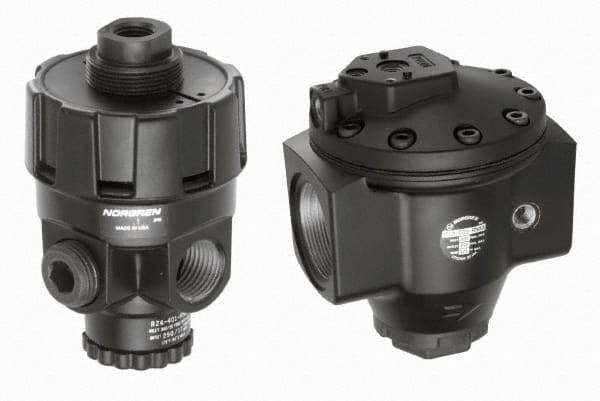 Norgren - 3/4 NPT Port, Zinc Hi-Flow Pilot Operated Regulator - 10 to 300 psi Range, 300 Max psi Supply Pressure, 1/2" Gauge Port Thread, 2.7" Wide x 5.2" High - Industrial Tool & Supply
