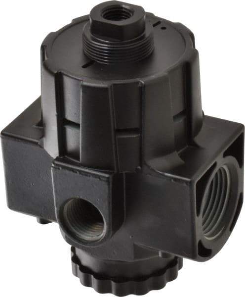 Norgren - 1 NPT Port, Zinc Hi-Flow Pilot Operated Regulator - 10 to 300 psi Range, 300 Max psi Supply Pressure, 1/2" Gauge Port Thread, 2.7" Wide x 5.2" High - Industrial Tool & Supply