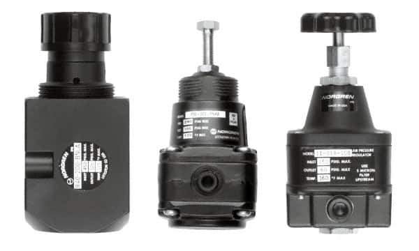 Norgren - 1/4 NPT Port, 6.4 CFM, Aluminum Remote Pilot Regulator - 5 to 125 psi Range, 450 Max psi Supply Pressure, 2.47" Wide x 5.24" High - Industrial Tool & Supply