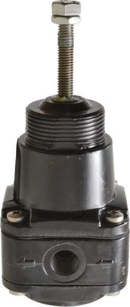Norgren - 1/4 NPT Port, 17 CFM, Aluminum Instrumentation Regulator - 0.6 to 30 psi Range, 290 Max psi Supply Pressure, 1/4" Gauge Port Thread, 2.48" Wide x 5.71" High - Industrial Tool & Supply