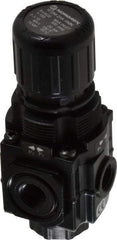 Norgren - 1/4 NPT Port, 83 CFM, Zinc Manifolding Regulator - 5 to 150 psi Range, 290 Max psi Supply Pressure, 1/8" Gauge Port Thread, 1.97" Wide x 4.19" High - Industrial Tool & Supply