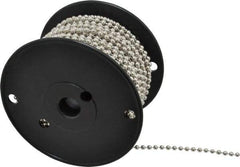 Made in USA - Number 10 Trade Size Brass Ball Chain - 0.178 Inch Ball Diameter, 45 Lbs. Tensile Strength, 100 Ft. Long , 48.5 Balls per Foot - Industrial Tool & Supply