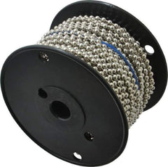 Made in USA - Number 10 Trade Size Steel Ball Chain - 0.178 Inch Ball Diameter, 45 Lbs. Tensile Strength, 100 Ft. Long , 48.5 Balls per Foot - Industrial Tool & Supply