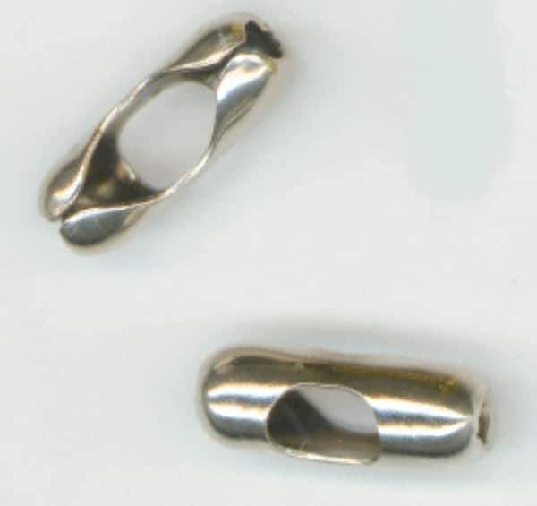 Made in USA - 11/16 Inch Long Nickel Plated Brass Connector - For Trade Size Number 13 Ball Chains - Industrial Tool & Supply
