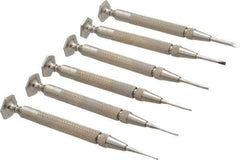 Starrett - 6 Piece Slotted Screwdriver Set - Round Shank, Blade Sizes: Length 5/8 - Industrial Tool & Supply