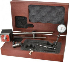 Starrett - 0.001" Graduation, 0-100 Dial Reading, Dial Indicator & Base Kit - 1-15/16" Base Length x 1-5/8" Base Width x 1-7/8" Base Height, 1-11/16" Dial Diam - Industrial Tool & Supply
