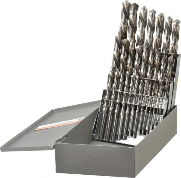 Triumph Twist Drill - 1/16 to 1/2", 118° Point, Bright Finish, High Speed Steel Jobber Length Drill Bit Set - Industrial Tool & Supply