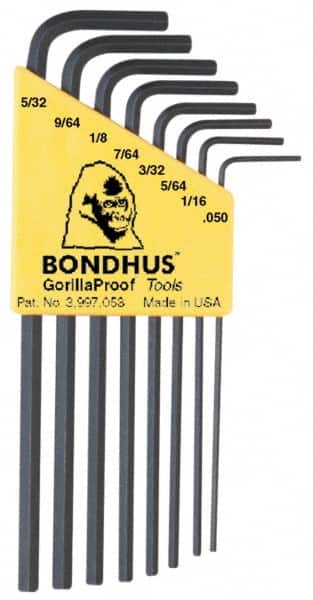 Bondhus - 8 Piece L-Key Hex Key Set - Industrial Tool & Supply