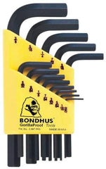 Bondhus - 13 Piece L-Key Hex Key Set - Hex Range 0.05 to 3/8" - Industrial Tool & Supply