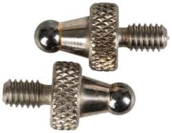 NES - #4-48, 1/8" Ball Diam, Carbide Ball Contact Point - 1/4" Contact Point Length - Industrial Tool & Supply