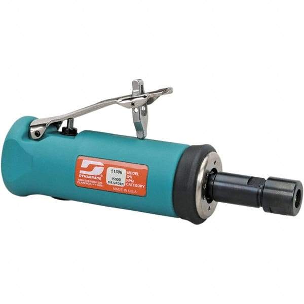 Dynabrade - 1/4" Collet, Straight Handle, Air Straight Die Grinder - 15,000 RPM, Front Exhaust, 24 CFM, 0.5 hp, 90 psi, 1/4 NPT Inlet - Industrial Tool & Supply