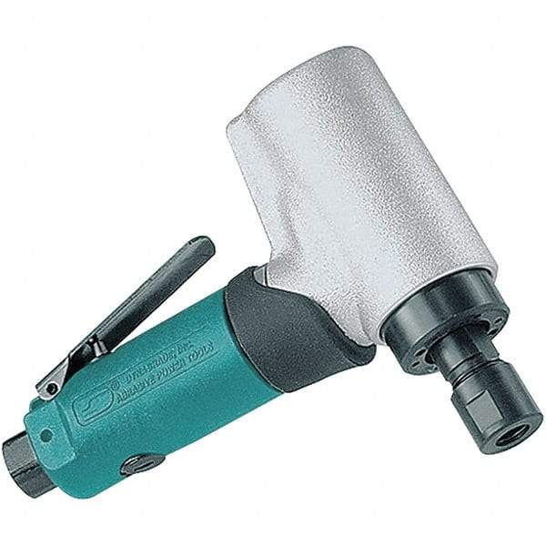 Dynabrade - 1/4" Collet, Angle Handle, Air Angle Die Grinder - 18,000 RPM, Front Exhaust, 27.99 CFM, 0.5 hp, 90 psi, 1/4 NPT Inlet - Industrial Tool & Supply