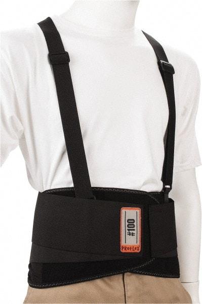 Ergodyne - Size 3XL, Hook & Loop, Spandex Belt with Adjustable Shoulder Straps - 46 to 52" Waist, 8" Wide, Detachable Strap, Black - Industrial Tool & Supply