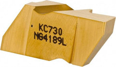 Kennametal - 4189NG Grade KC730, 4.8mm Cutting Width Carbide Grooving Insert - 6.35mm Max Depth of Cut, Left Hand, 0.57mm Corner Radius, TiN Finish - Industrial Tool & Supply