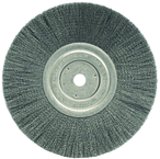 8" Diameter - 5/8" Arbor Hole - Crimped Stainless Straight Wheel - Industrial Tool & Supply