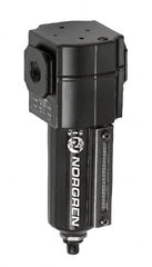 Norgren - 3/8" Port, 7.51" High x 2.68" Wide General Purpose Filter Inter with Aluminum Bowl, Manual Drain - Industrial Tool & Supply