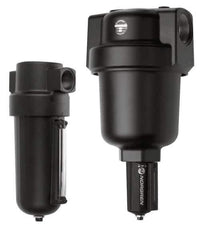 Norgren - 2" Port, 17.56" High x 8.22" Wide Heavy Duty Filter with Metal Bowl, Automatic Drain - 1,400 SCFM, 250 Max psi, 150°F Max Temp, Sight Glass Included, 7 oz Bowl Capacity - Industrial Tool & Supply