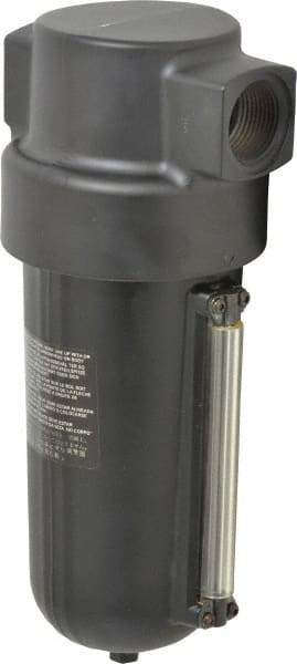 Norgren - 1" Port, 11.88" High x 4-3/4" Wide Heavy Duty Filter with Metal Bowl, Automatic Drain - 425 SCFM, 250 Max psi, 150°F Max Temp, Sight Glass Included, 32 oz Bowl Capacity - Industrial Tool & Supply