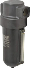 Norgren - 1" Port, 11.88" High x 4-3/4" Wide Heavy Duty Filter with Metal Bowl, Automatic Drain - 425 SCFM, 250 Max psi, 150°F Max Temp, Sight Glass Included, 32 oz Bowl Capacity - Industrial Tool & Supply