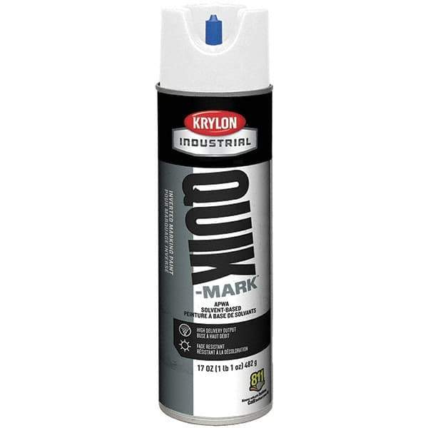 Krylon - 20 fl oz White Marking Paint - 50 to 60 Sq Ft Coverage, Solvent-Based Formula - Industrial Tool & Supply