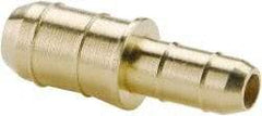 Parker - 11/64 x 3/8" Tube ID, Metal Barbed Union Tube Reducer - Brass, 1/4 x 1/2" Tube OD - Industrial Tool & Supply