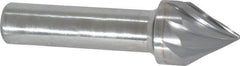 Made in USA - 1/2" Shank Diam, 9 Flute 60° Solid Carbide Countersink - Bright Finish, 2-1/2" OAL, Right Hand Cut - Industrial Tool & Supply