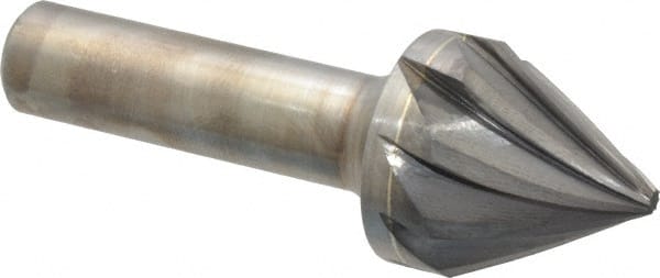 Made in USA - 1/2" Shank Diam, 9 Flute 60° Solid Carbide Countersink - Industrial Tool & Supply