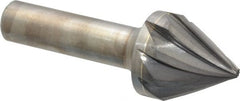 Made in USA - 1/2" Shank Diam, 9 Flute 60° Solid Carbide Countersink - Industrial Tool & Supply