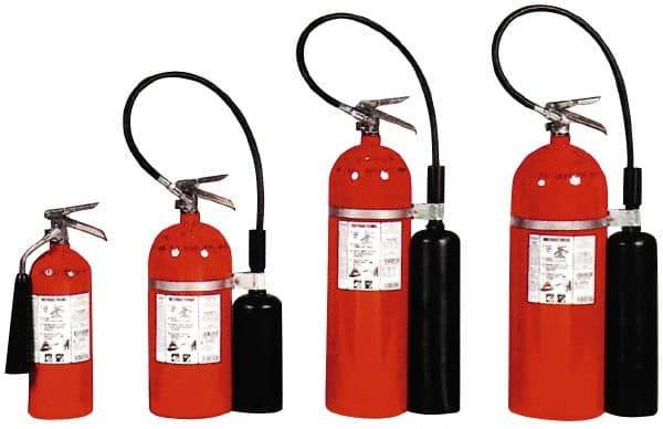 Kidde - 20 Lb, 10-B:C Rated, Carbon Dioxide Fire Extinguisher - 8" Diam x 26" High, 850 psi, 8' Discharge in 17 sec, Rechargeable, Aluminum Cylinder - Industrial Tool & Supply