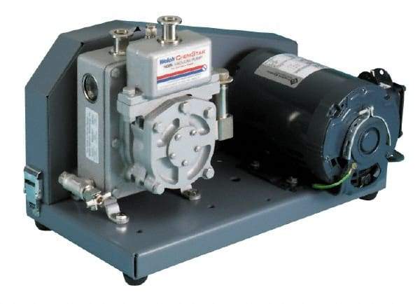 Welch Vacuum - 1/2 hp Rotary Vane Vaccum Pump - 115/230 Volts, 5.6 CFM, 20" Long x 12" Wide x 15" High - Industrial Tool & Supply