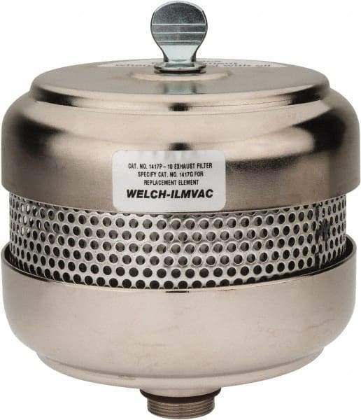 Welch Vacuum - Standard Open Exhaust Filter - For Use with 1402, 1376, 8920 & 8925, 5" Diam x 6-1/4" High - Industrial Tool & Supply