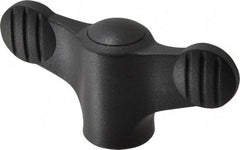 KIPP - 5/16-18 Hole Thread, 2.95" Head Length, Thermoplastic, Tapped Bar / Wing Knob - 0.55" Hole Depth, 1.38" Hub Diam, 0.65" Hub Height, Black - Industrial Tool & Supply